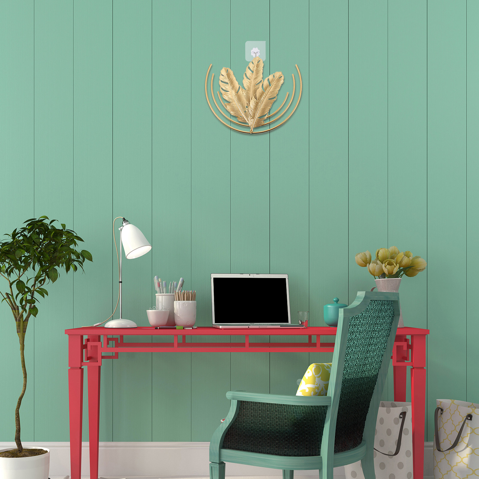 Home Office Background - Decorazione da Parete in Ferro Battuto