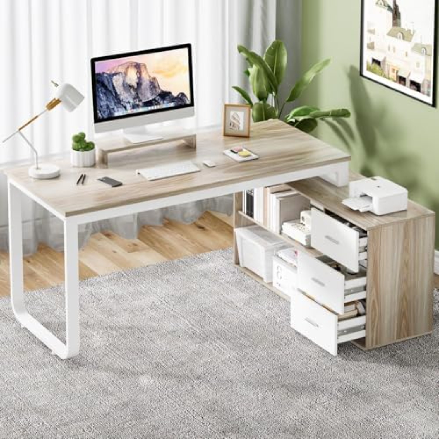 Home Office L Shaped Desk - Scrivania da ufficio a forma di
