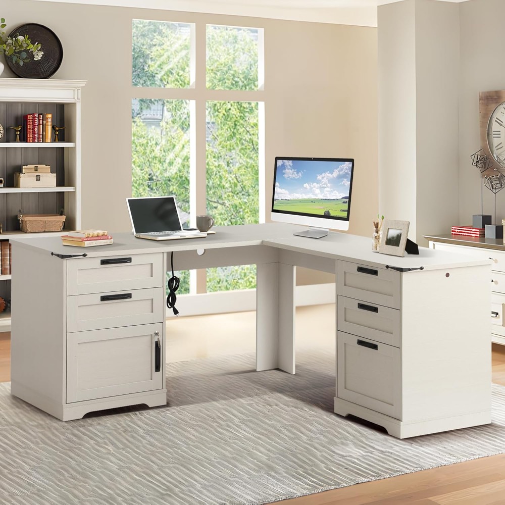 Home Office L Shaped Desk - Scrivania direzionale a forma di L