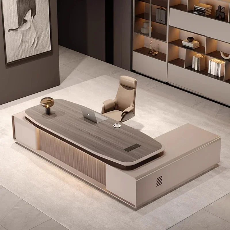 Home Office L Shaped Desk - Supervisore leggero di lusso moderno Boss