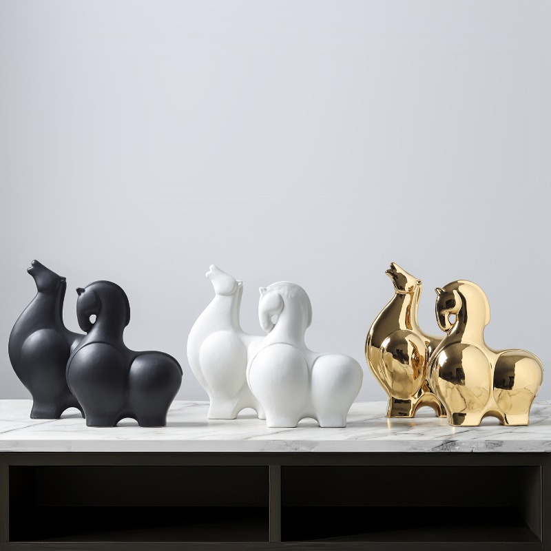 Home Office Layout - Statua Moderna di Cavallo, Adatta per