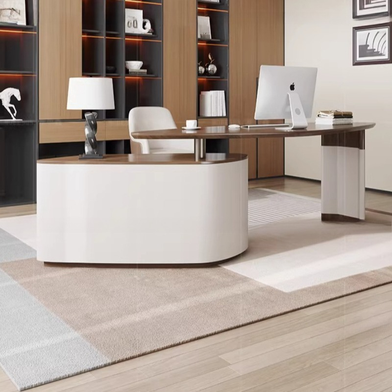 Home Office L Shaped Desk - Scrivania Direzionale Regolabile con Ripiani, Scrivania