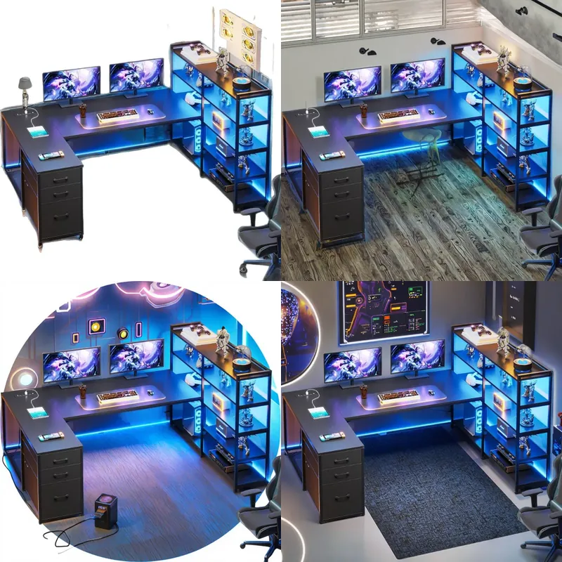 Home Office L Shaped Desk - Scrivania da Gaming a L, Tavolo