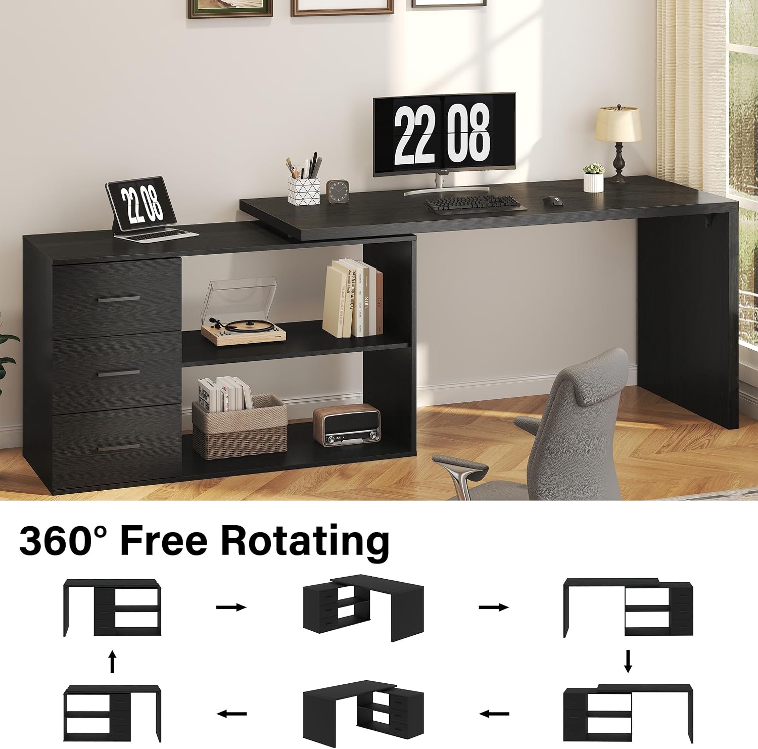 Scrivania a L moderna nera da  - Home Office L Shaped Desk recensione e prezzo