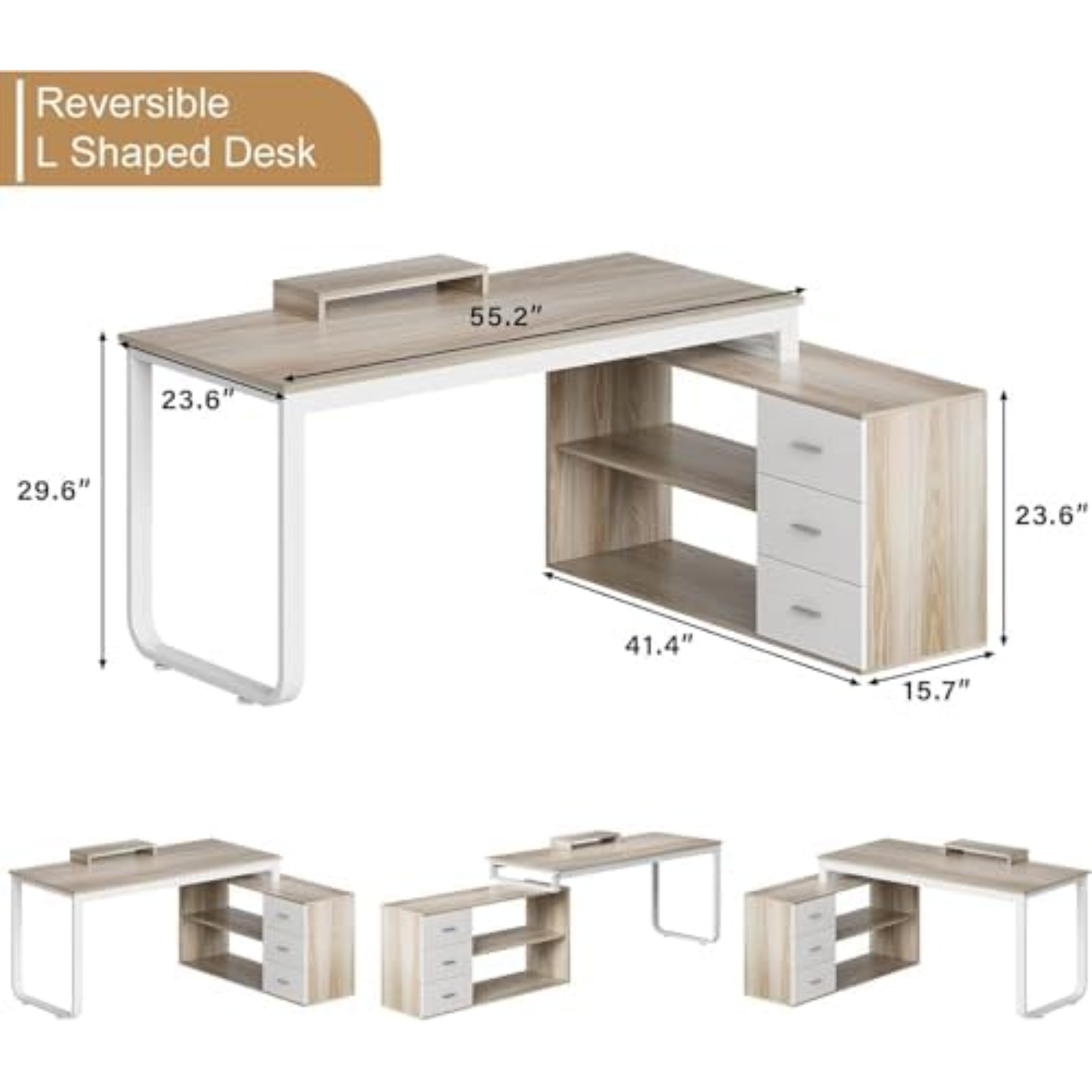 Scrivania da ufficio a forma d - Home Office L Shaped Desk recensione e prezzo