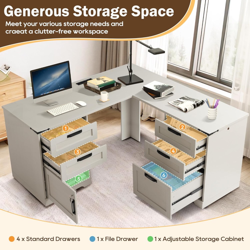 Scrivania direzionale a forma  - Home Office L Shaped Desk recensione e prezzo
