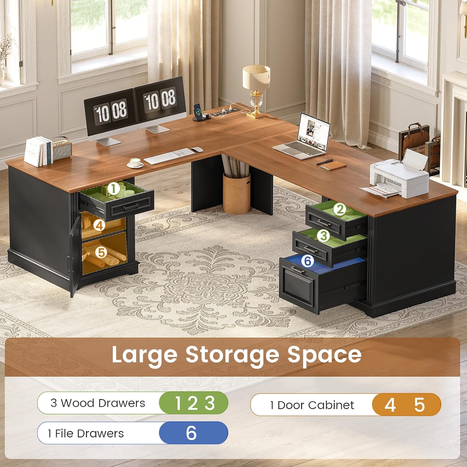 Scrivania Direzionale a L con  - Home Office L Shaped Desk recensione e prezzo