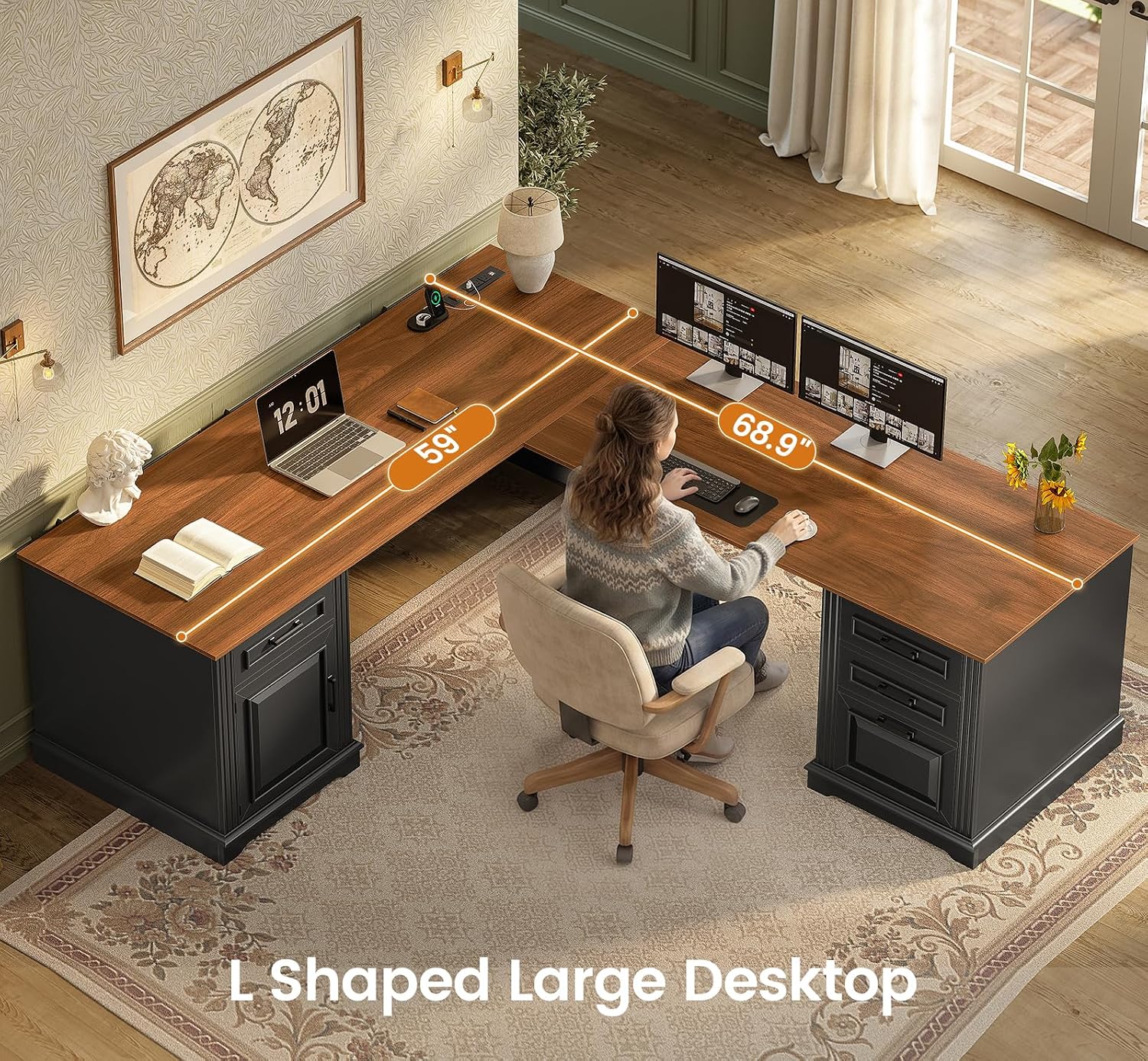 Scrivania Direzionale a L con  - Home Office L Shaped Desk recensione e prezzo