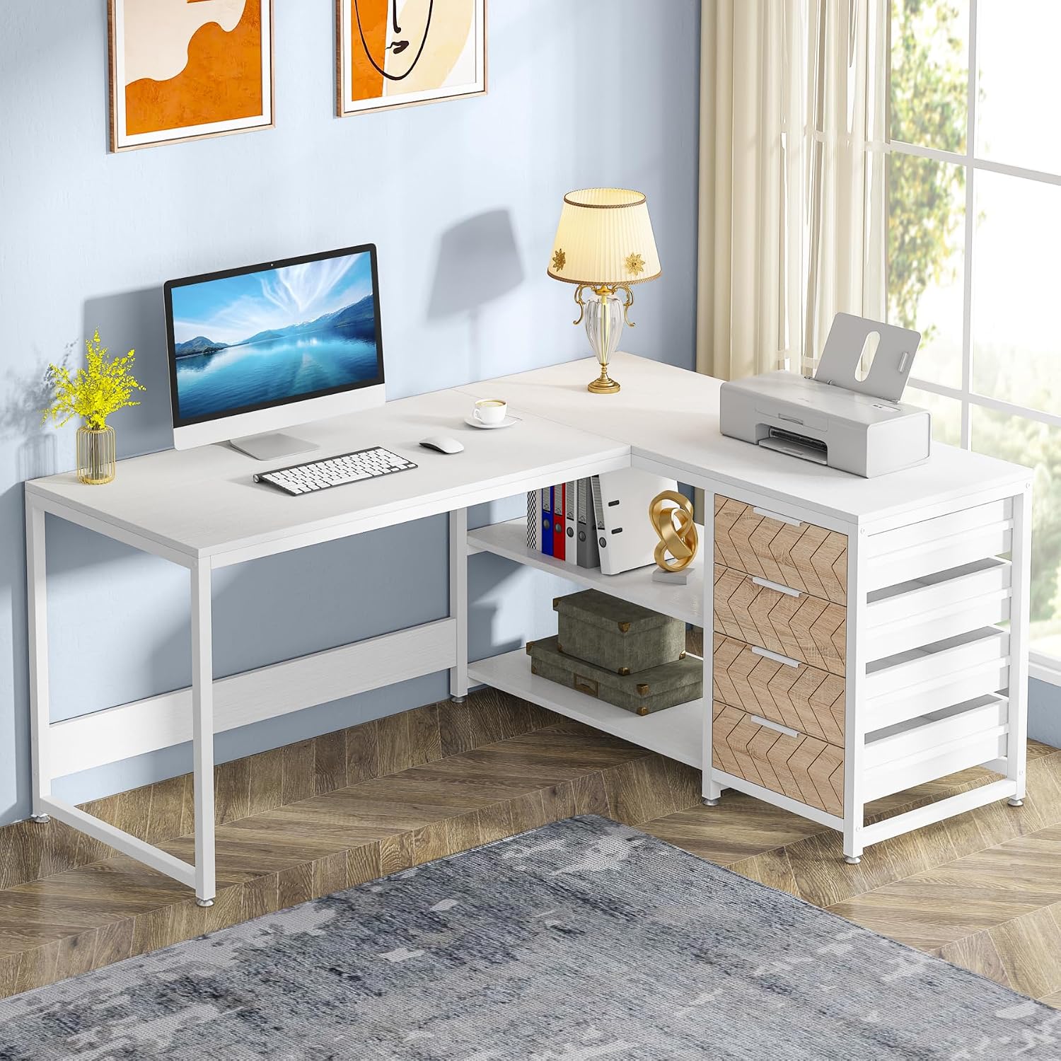Scrivania per Computer a Forma - Home Office L Shaped Desk recensione e prezzo