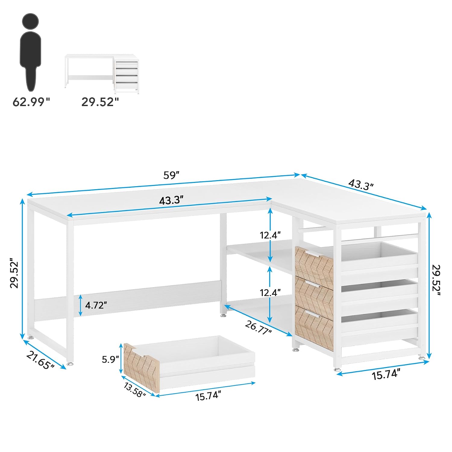Scrivania per Computer a Forma - Home Office L Shaped Desk recensione e prezzo