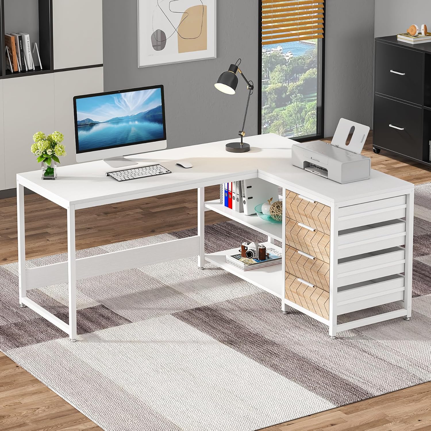 Scrivania per Computer a Forma - Home Office L Shaped Desk recensione e prezzo