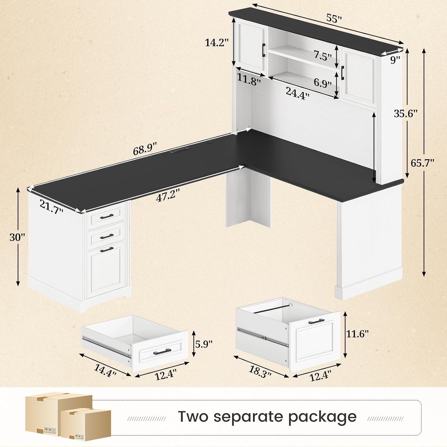 Scrivania a L con ripiano supe - Home Office L Shaped Desk recensione e prezzo