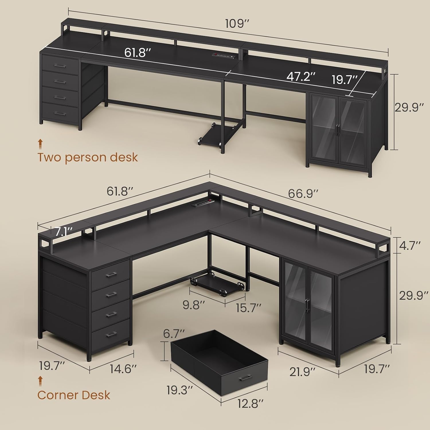 Scrivania da Gaming a L SEDETA - Home Office L Shaped Desk recensione e prezzo
