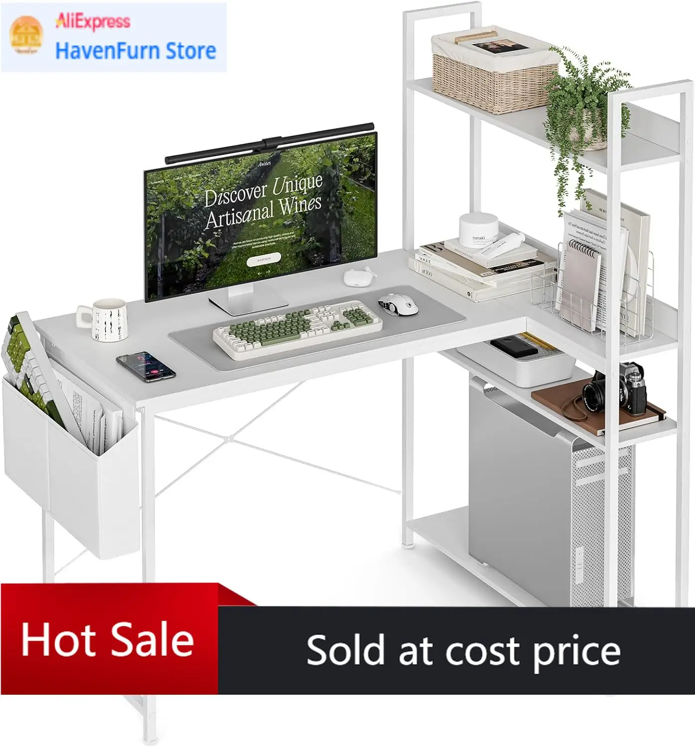 Scrivania a L da 47 Pollici co - Home Office L Shaped Desk recensione e prezzo